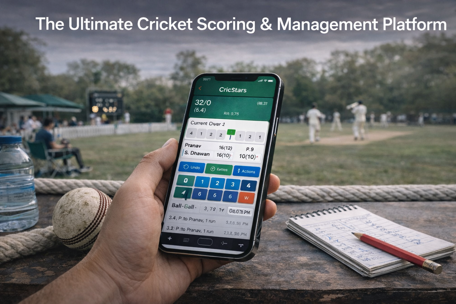 Cricstars cricket scoring platform dashboard preview